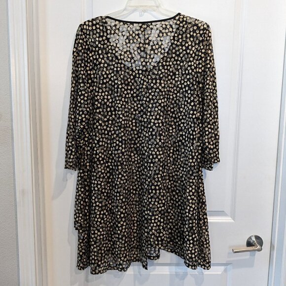 Zim & Zoe Imogen Overlay Tunic Blouse Sheer Black Dotted Top Size 22/24 NWT - Picture 8 of 16